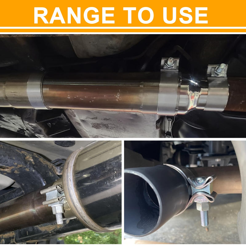 TIROL 3 Exhaust Clamp 3 inch Exhaust Clamp Stainless Steel Narrow Band Muffler Clamp for 3" OD Exhaust Pipe, Muffler Pipe 2Pcs 3 Inch Exhaust Clamp 2pcs