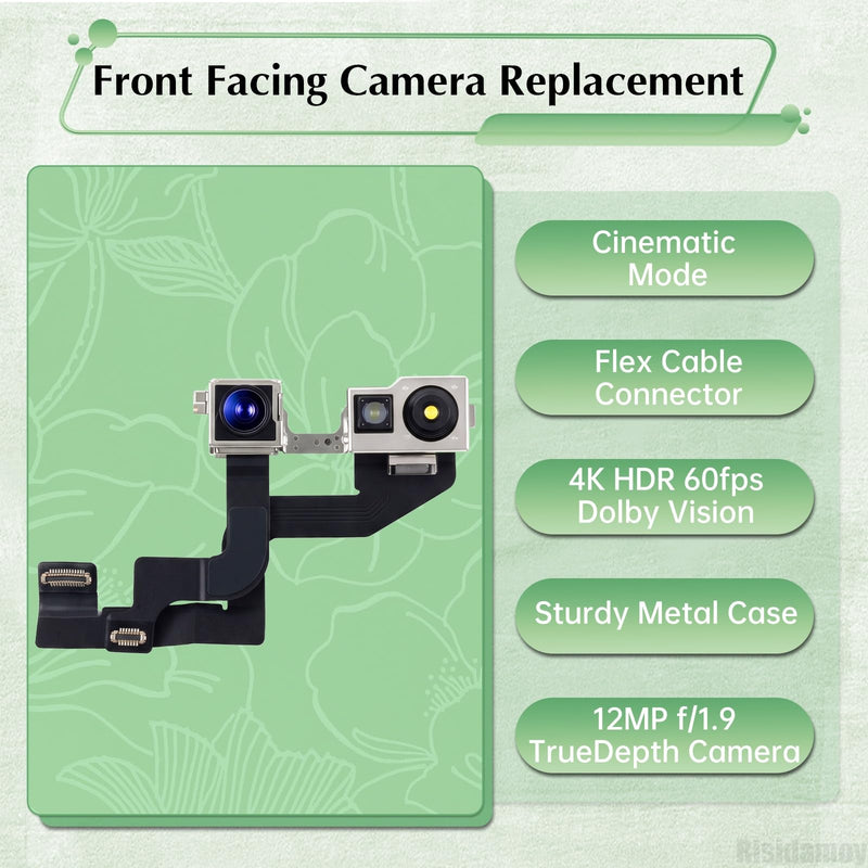 for iPhone 16e Front Facing Camera Replacement 12MP | Front Selfie Camera 4K Dolby Vision 60fps Video Flex Cable Module Proximity Sensor Repair for Models A3212 A3408 A3409 A3410