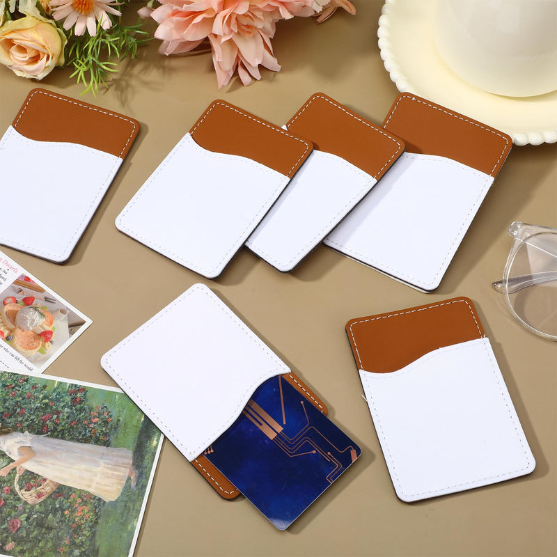 Kenaeeooe 24 Pack Sublimation Phone Case Blanks Pu Leather Card Holder for Phone Case Stick On Wallet for Most Smartphones