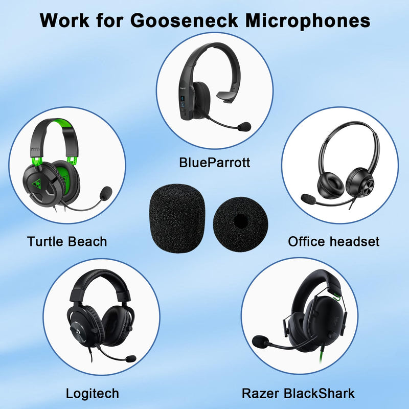 Headset Mic Cover Replacement Microphone Windscreen for Headphones(10 Pack) | Foam Mic Cover, Pop Filter for BlueParrott B250 B350 B450 B550 B650 S450 Turtle Beach Recon 50 Razer BlackShark V2 X Headsets