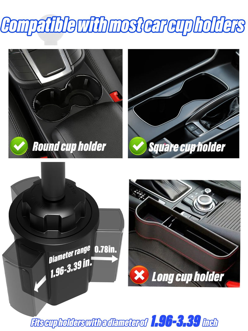 Car Cup Holder Phone Mount, [Metal Anti Shake Arm] Phone Holder for Car, Thick Cases Friendly Cradle Fit for iPhone 16/15/14 Pro Max, Galaxy Z Fold7, S25/24/23 and 4-7" Cellphone