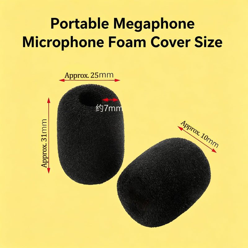 20 Pack Mini Microphone Windscreen Foam Cover, Universal High Density Small Size Headset Mic Windscreens (31×25×10mm), Black