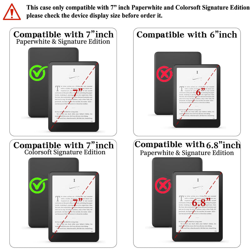 Case for 7" Kindle Paperwhite 12th Gen 2024 Lemon Party | Compatible with Kindle Colorsoft Signature Edition 2024 with Hand Strap | Slim Leather Protective Cover with Auto Sleep/Wake 7" Kindle Paperwhite 12th Generation