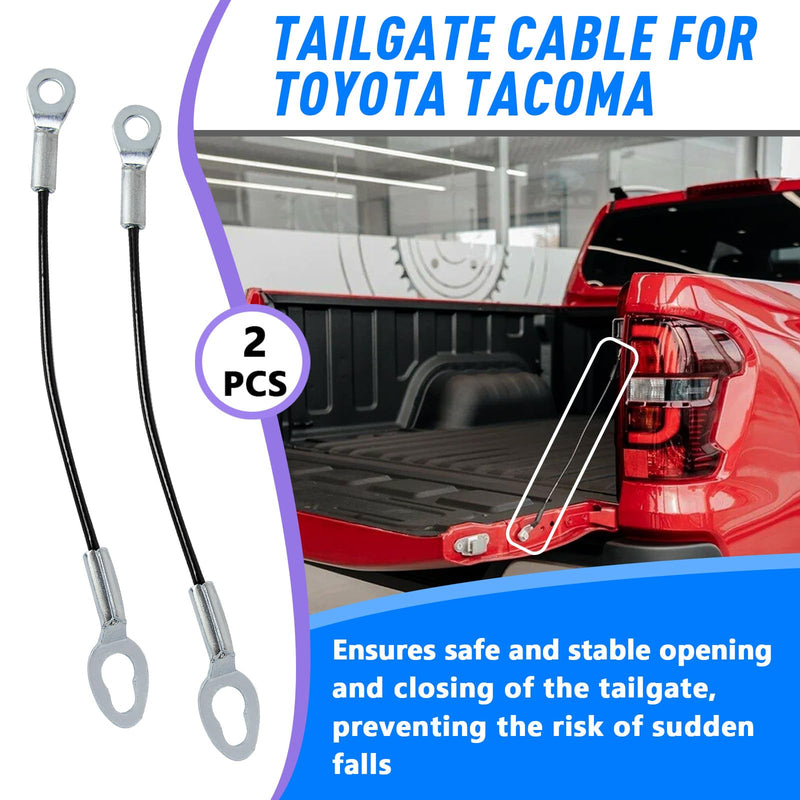 2PC Left/Right Tailgate Support Cables for 2005-2015 Toyota Tacoma, Replaces 65770-04070 Restore Tailgate Support Function