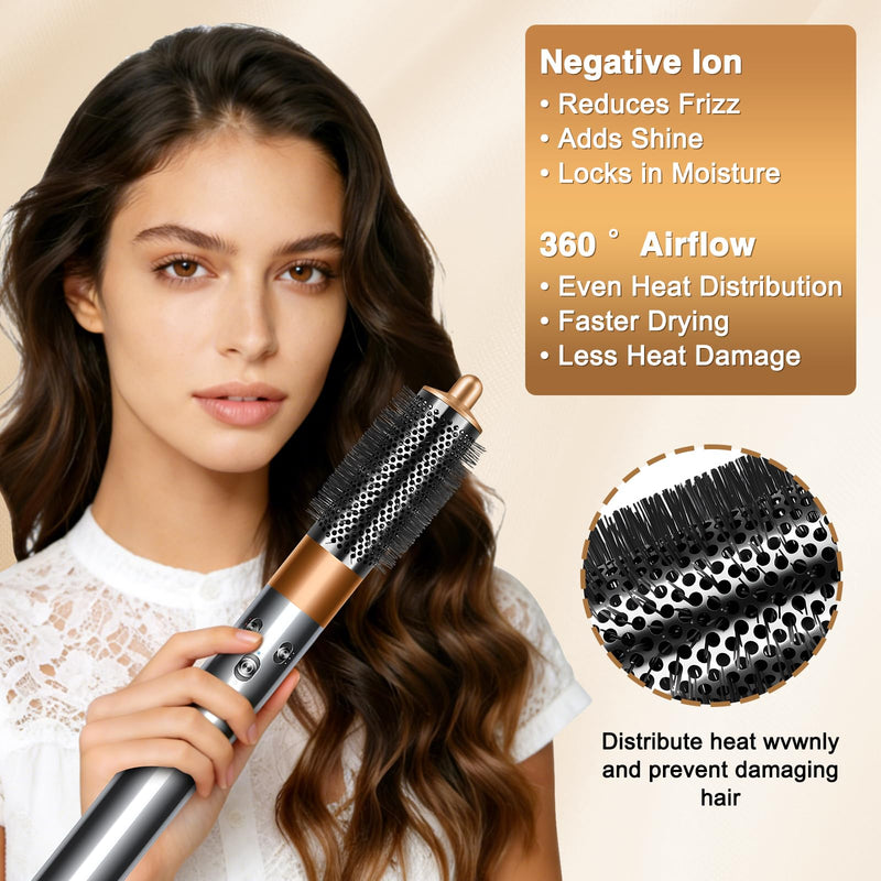  [AUSTRALIA] - Round Volumizing Brush for Dyson Airwrap HS05 HS01 Styler Attachments | Compatible with Dyson Airwrap HS01/HS05 Styler Attachments, Part No.969489-01 970750-01, Gold