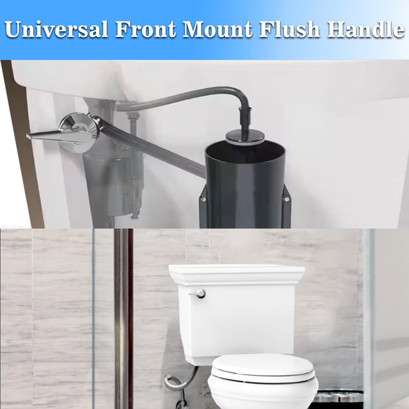 Front Mount Toilet Handle Replacement Kit Compatible with Kohler Memoirs Toilet, Universal Toilet Tank Flusher Lever with Stainless Steel Flapper Chains, Polish Chrome Front Mount