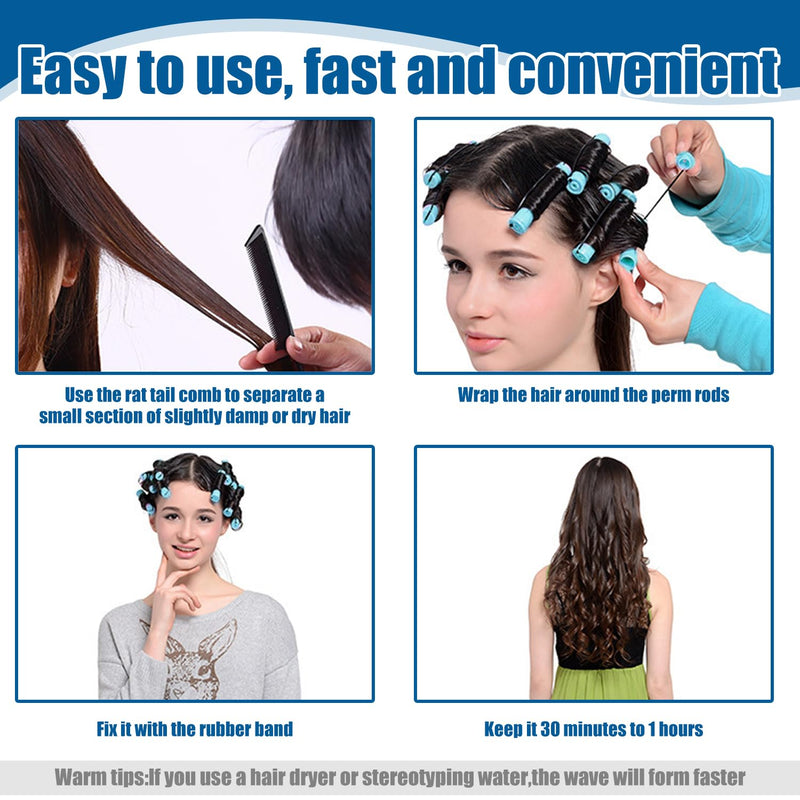  [AUSTRALIA] - 50 Pieces Small Size Hair Curlers Rollers, 0.35 Inch Foam Rollers for Volume and Curls, Lightweight and Easy to Use Hair Styling Tools