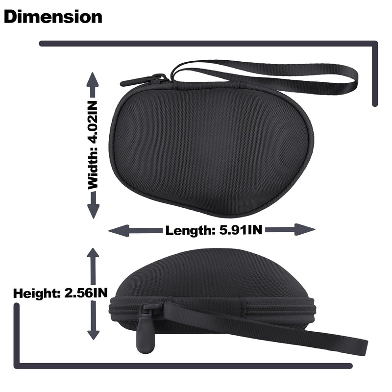 Hard Case for Logitech Signature Comfort Plus M850 L Mouse, Black | Hard EVA Shell with Anti-Shock Bubble Pad and Soft Lining Protects from Bumps and Scratches. Hand Strap Ensures Easy Carrying Black Case