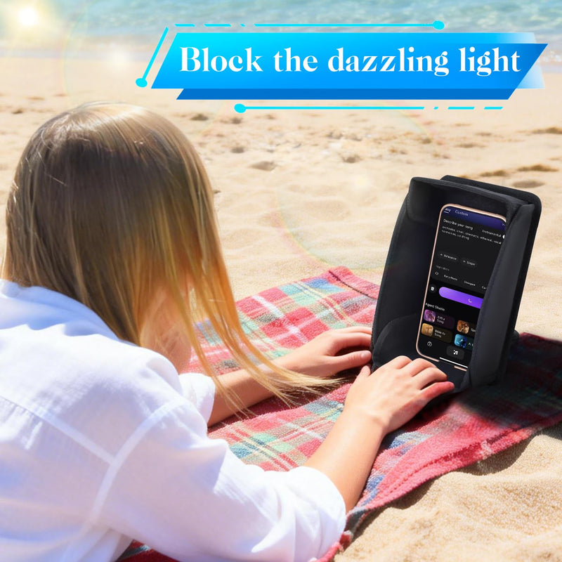 Sun Hood Sunshade for Phone,Universal Foldable Sun Glare Shield Hood,Black | Cell Phone Sunshade Cover Protects from Sunlight and Glare,Outdoor Travel Accessories Black