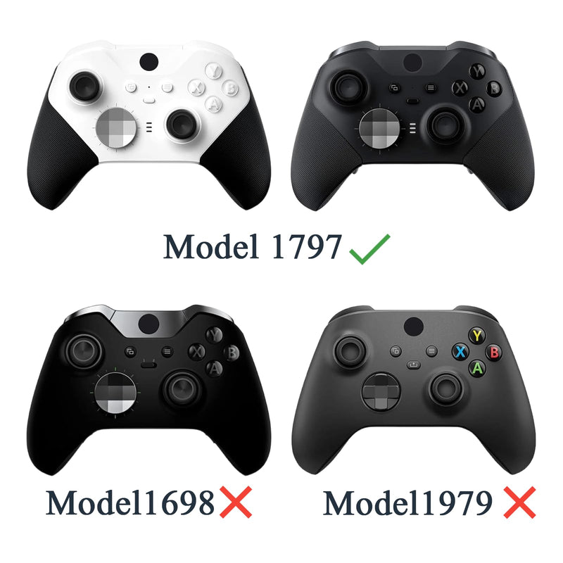 White Elite 2 Front & Back Housing Shell Replacement Kit Compatible for Xbox Elite Series 2 Controller, with Elite 2 Housing Shell Replacement, 2 Rings & Repair Tools White