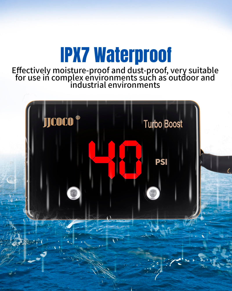 Turbo Boost/Vacuum Gauge Kit -28 in.Hg 40 PSI LED Digital Display 12V Boost Meter with Sensor for Car Boat Motorcycle ATV Universal Red