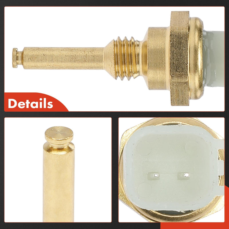 A-Premium Engine Coolant Temperature Sensor [2 Pins] Compatible with Ford & Lincoln, fits F-150, F-250 F-350 Super Duty, Explorer, Escape, Fusion, Edge, Transit-150, Mustang, Taurus & More