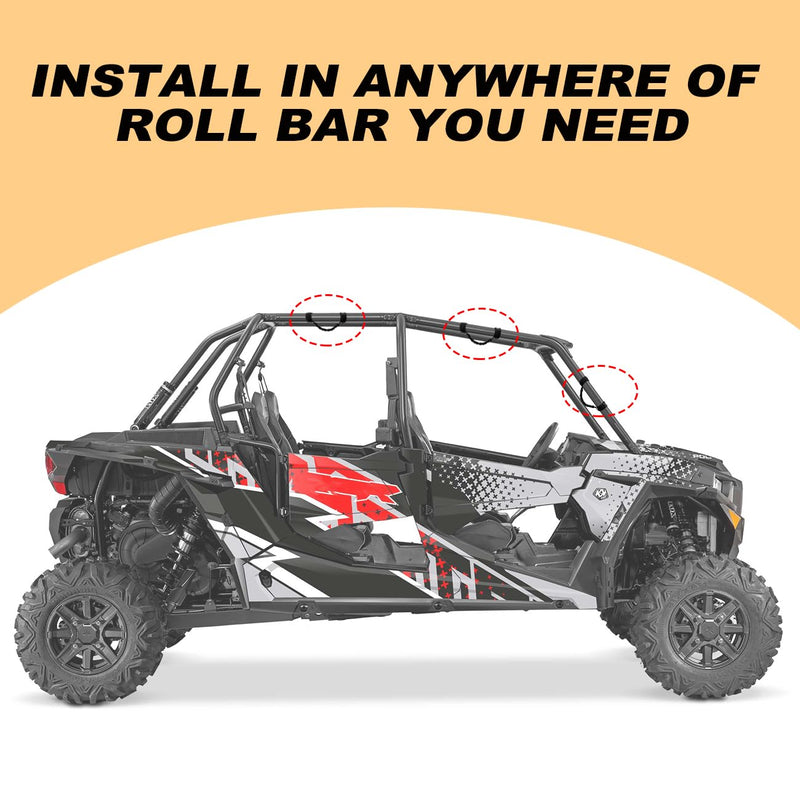 UTV Roll Bar Grab Handles for Polaris RZR Can Am,UTV Grab Handles fit 1.75"-2" Rollbar,ATV Passenger Grab Handle Grips 2Pcs(Red) Red