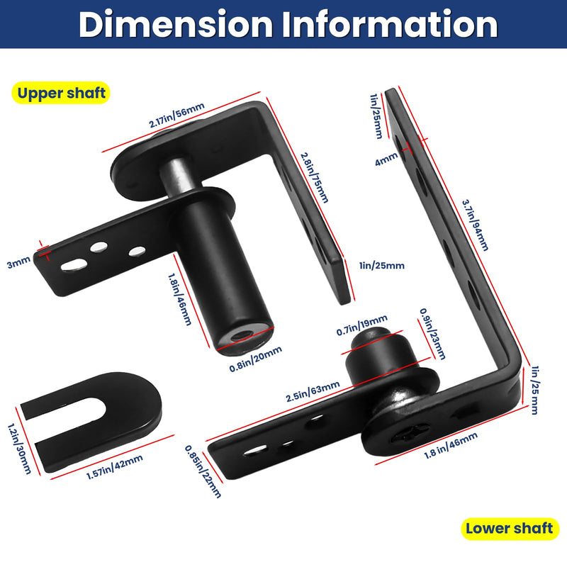upgraded Saloon Door Hinge - Self Return Double Swinging Door Hardware, Cafe & Bar Door Hinges - Gravity Hinge Heavy Duty Black 304 Stainless Steel 110Lbs(2 Pack) Black-2 Set
