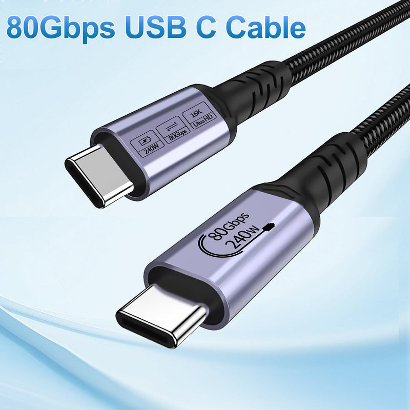 80Gbps USB C Cable 6.6FT 2 packs Compatible for Thunderbolt 5, SUMPK 240W USB 4 Cable Fast Charging with 16K, Dual 8K/6K Video Monitor Compatible for Thunderbolt 4/3, iPhone 16/15, SSD, MacBook M4 Pro 6ft, 6ft 240W / 80Gbps / 16K