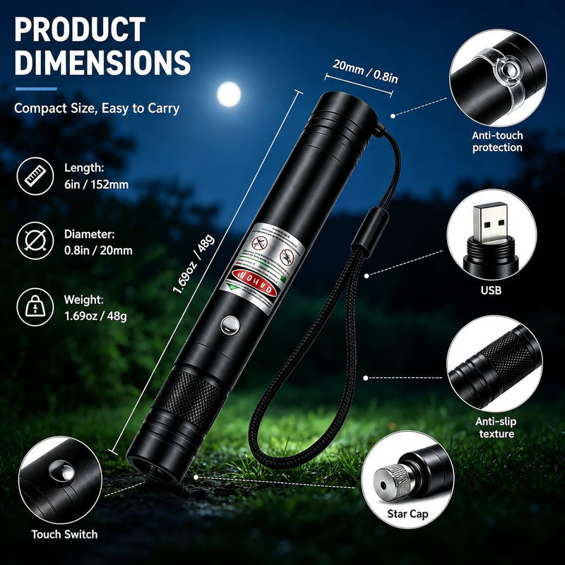 Purple USB Laser Pointer for TV LED LCD Screen Demo Outdoor Construction Exploration Purple