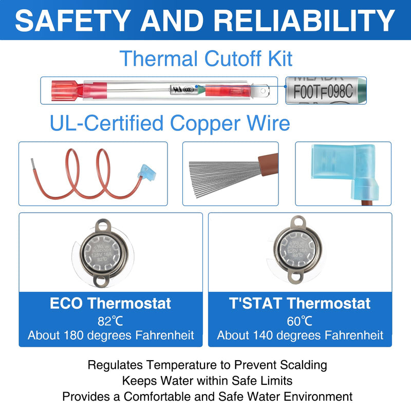 RV Water Heater Thermal Cutoff & ECO Thermostat Assembly Kit for Atwood Gas/Electric EXT Water Heater Replacement Parts 91447 93866, GCH6-4E GCH6-6E G6A-7E G6A-8E GC6AA-9E GCH10A-2E G610-3E 1 Pack