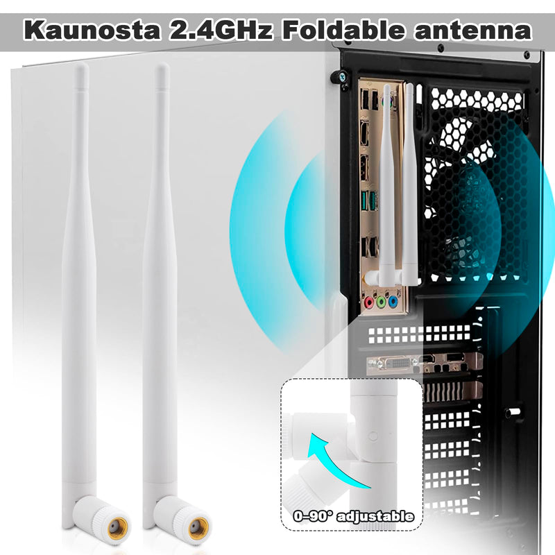 2 x 2.4Ghz WiFi Bluetooth Antenna RP-SMA Male 3dBi Indoor Omni Foldable Antenna + 2 x 17CM IPX to RP-SMA Female Extension Cable for Router USB Adapter Reapter IP Cameras