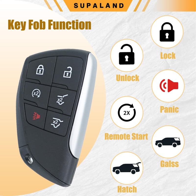 SUPALAND Smart Key Fob Keyless Entry Fits for Chevy Chevrolet Suburban Tahoe GMC Yukon 2021 2022 2023 2024 2025 Remote Control Replacement YG0G21TB2 6 Button