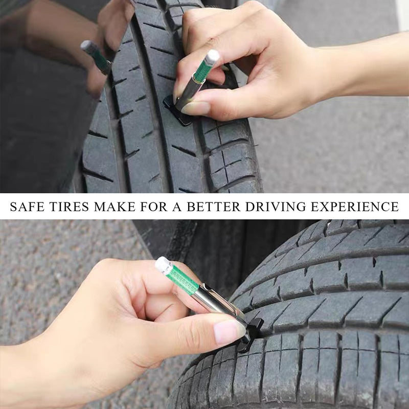 2 PCS Car Tire Tread Depth Gauge, Tire Depth Gauge with Six-Sided Smart Color Coded, Tire Tread Depth Measurement Tool for Most Auto Truck SUV, Universal Car Accessories 2 PCS