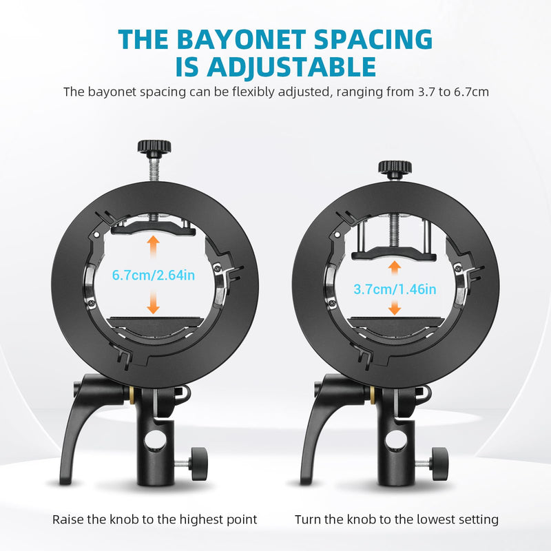 Godox S2 Speedlite Bracket: Bowen Mount Flash Holder Bracket for Godox V350/V850/V860, TT360/TT600/TT685, V1/V1 Pro Flash and AD200pro/AD300pro/AD400pro Outdoor Strobe Flash