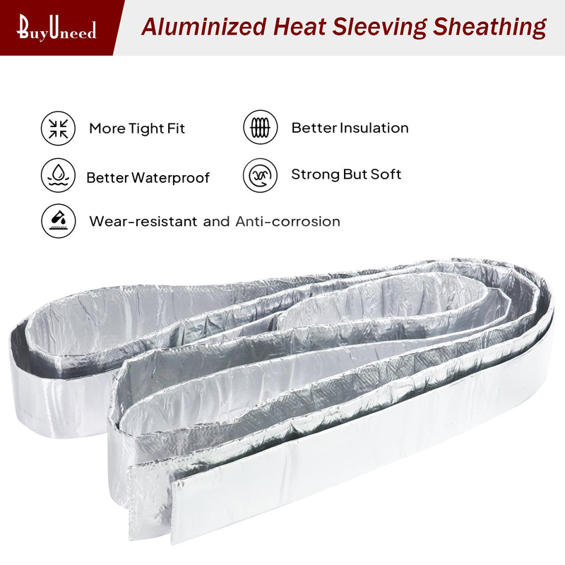 Car Aluminized Sleeving Heat Sheathing Roll - Heat Radiant and Prevent Vapor Lock Heat Shield for Brake Cable/Fuel Line/Spark Plug (1inch(I.D. Wide) - 72'') 1inch(I.D. Wide) - 72''