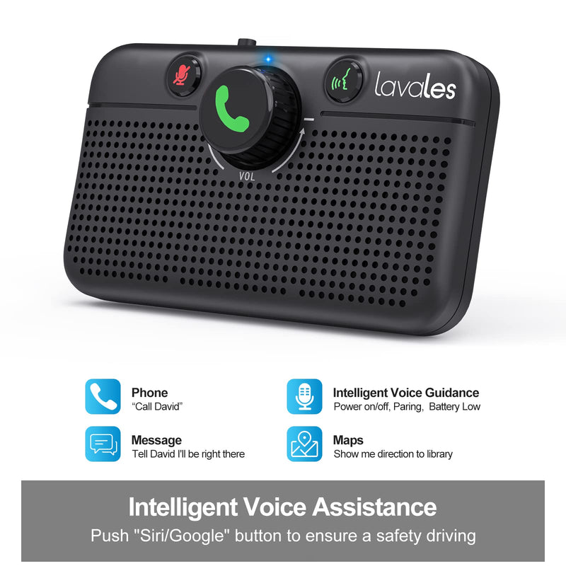 Bluetooth 6.0 Car Speaker, Handsfree Wireless Speaker Kit | for Cell Phone, Support Siri & Google Voice Assistant, Motion Auto On, Wireless Audio Car Kit Speakerphone with Visor Clip