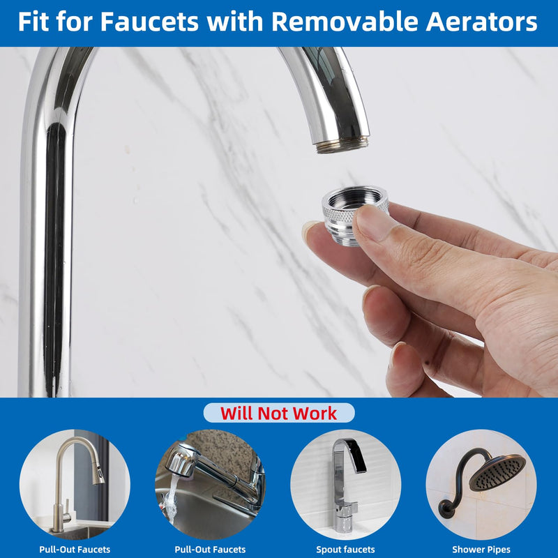 18pcs Faucet Adapter Kit - Brass Faucet Aerator Adapter Set Male Female Sink Faucet Adapter Converter to Garden Hose, Standard Hose in RV, Apply on Both Removable and Insert Aerator 18 pcs set