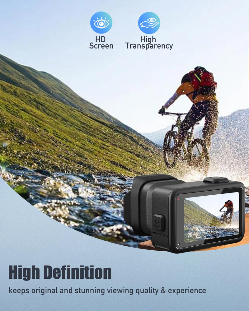 9 Pack Screen and Lens Protector Compatible with GoPro MISSION 1 Pro/MISSION 1, 3 Tempered Glass Rear Screen Films, 3 Tempered Glass Lens Covers,3 PET Front Screen Films, HD Clear Anti-Scratch