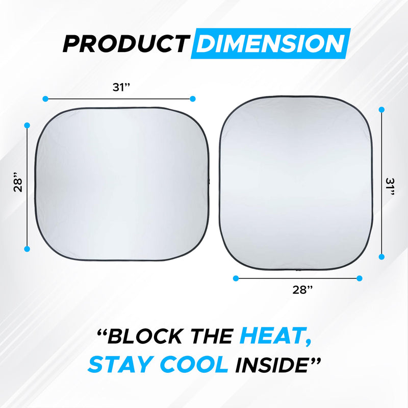Car Windshield Sun Shade Foldable | Front Windshield Shade for Sun, Heat and UV Rays | Sunshade for Car Front Window and Interior Sun Protection | Medium (28 x 31 inches)