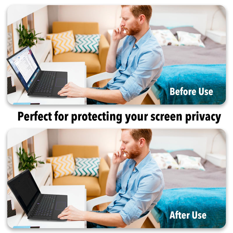 15.6 Inch 16:9 Laptop Privacy Screen Filter, Computer Monitor Privacy Shield, Anti Scratch Anti Spy Anti Glare Blue Light Screen Protector