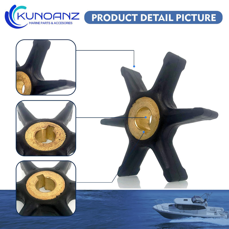 277181 434424 Water Pump Impeller For Evinrude Johnson 3/4/5/5.5/6/7.5 HP 2 Stroke Outboard Sierra 18-3001 0277181 0434424 0777819 3HP 4HP 5HP 5.5HP 6HP 7.5HP 3 4 5 5.5 6 7.5 HP