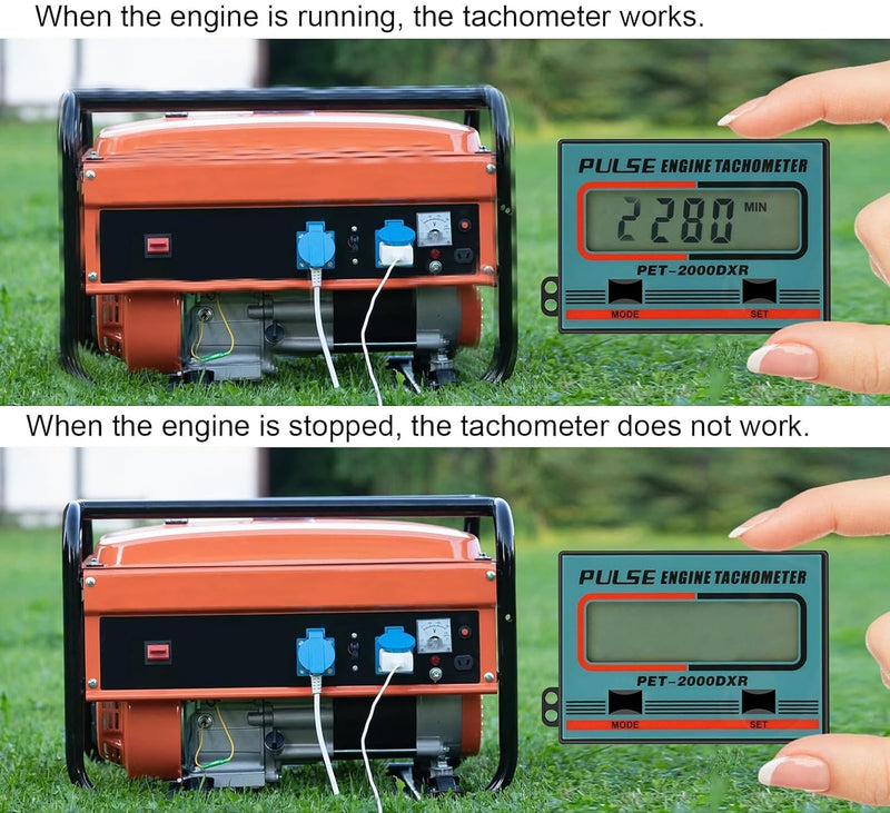 Digital Tachometer, 2 Stroke 4 Stroke Small Engine Tachometer, Chainsaw Tach Gauge Tach Meter, LCD Display Tach Gauge for Chainsaw Lawnmowers Motocross Boat Tractor B