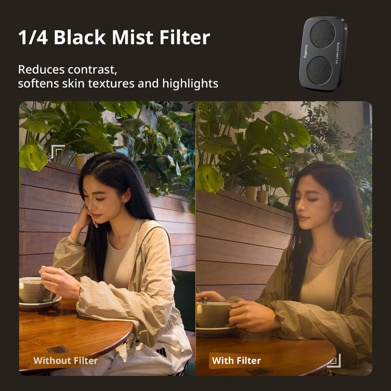 SMALLRIG VND 1-5 & CPL & Black Mist Filter Kit for DJI Osmo Pocket 4P | Pocket 4 Pro Accessories, ND2-32 & CPL & 1/4 Black Diffusion, Multi-Coated HD Optical Glass - 6649 VND1-5 & CPL & 1/4 Black Mist