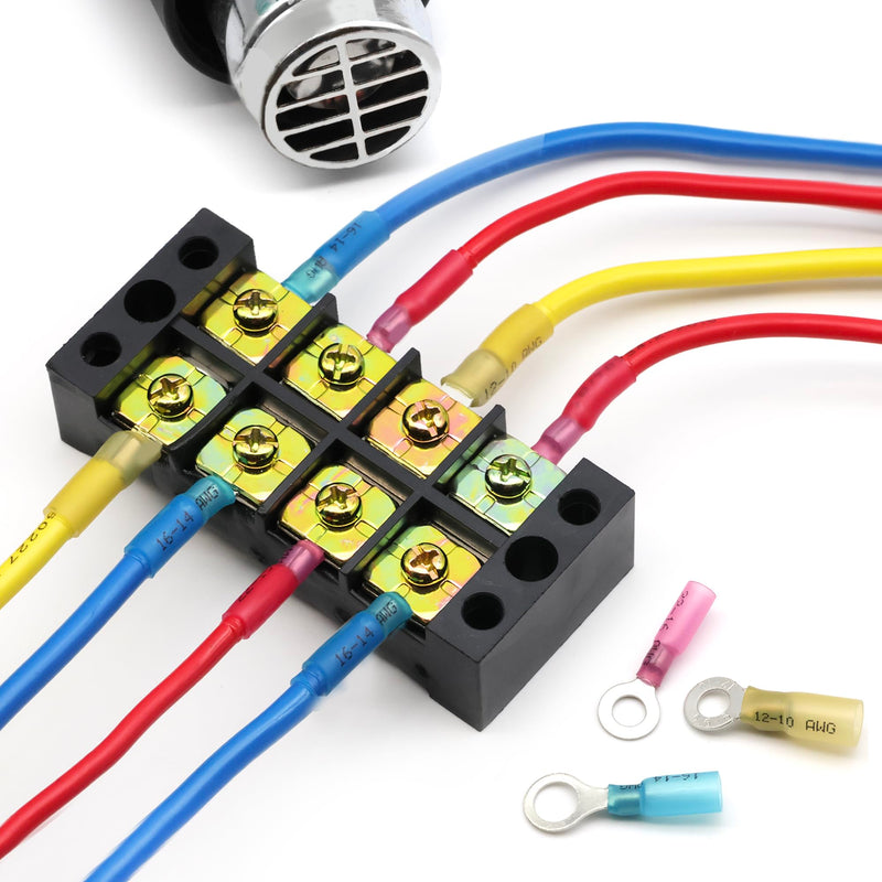 600Pcs Heat Shrink Wire Connectors Electrical Kit - Oiojuct Marine Automotive Crimp Terminals Assortment, Waterproof Ring Fork Spade Electrical Butt Connector 600