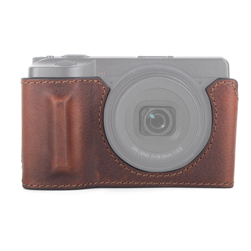 MUZIRI KINOKOO Genuine Leather Case for Ricoh GR IV/GR III/GR III X | Protective Case for GR IV/GR III/GR IIIX Camera,with Opening Bottom and Hand Grip Design,with Screw for Tripod Mounted -Brown Brown