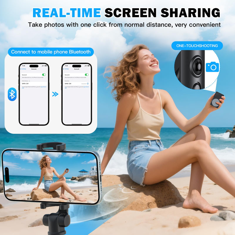 Back Camera Monitor iPhone,Newest Magnetic Phone Vlog Selfie Monitor Screen for Content Creator,Influencer and TikTok,Live Streaming,Compatible with iPhone & Android, Black