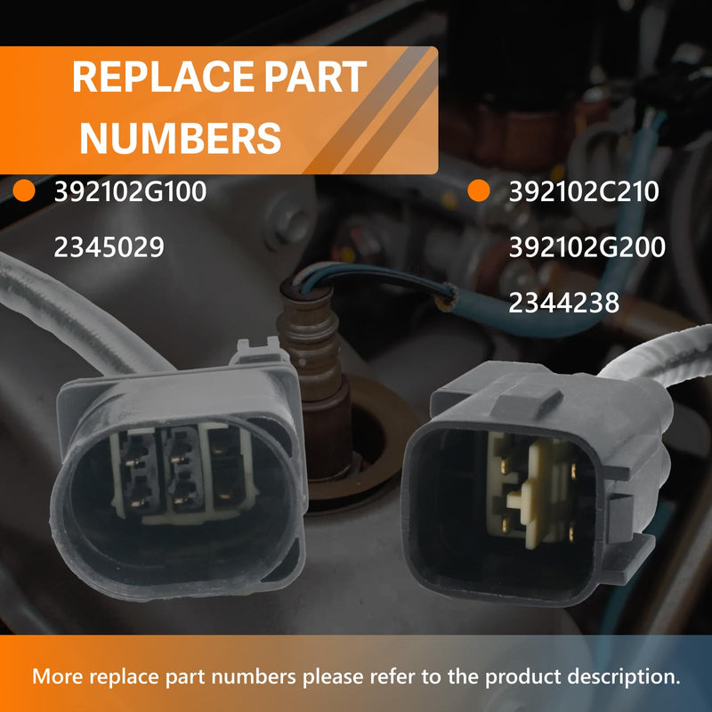 O2 Sensor Upstream and Downstream 2Pcs - Compatible with Hyundai Sonata, Santa FE, Tucson, for Kia Forte, Optima, Sorento Replace#392102G100, 392102G200, 234-5029, 234-4238 392102G100 +392102G200 O2 Sensor