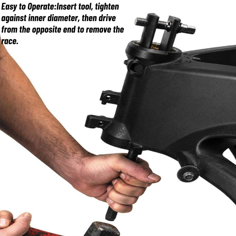 Bearing Race Puller, Heavy Duty High Strength Steering Neck Bearing Race Removal Tool for 1‑1/8in to 2‑5/8in ID Races