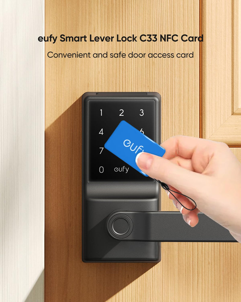 eufy Security NFC Card for Smart Lock C33, Access Card for Keyless Entry Door Lock C33, NFC Key Card Works for Built-in Wi-Fi Deadbolt C33, 3 Pcs