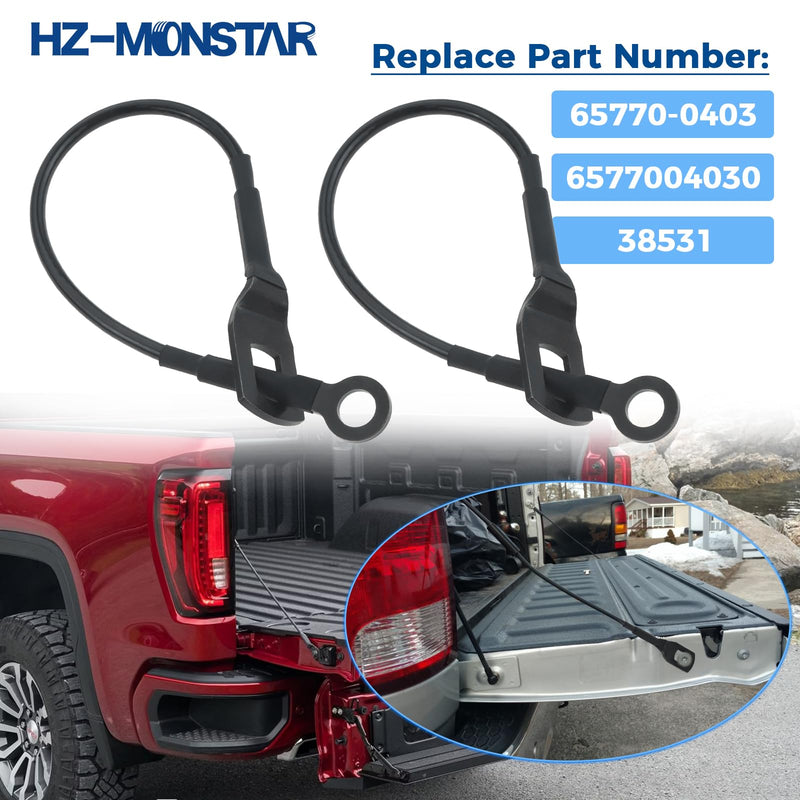 Tailgate Support Cable Set, Pair of Tailgate Straps, Pair Rear Tailgate Cables Lift Gate Support Straps Pickup Compatible with 1995-2004 Toyota Tacoma 65770-04030 6577004030 38531