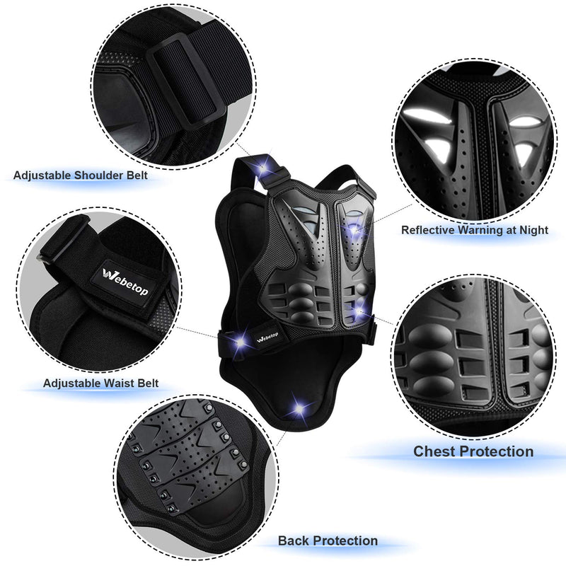 Webetop Motorcycle Armor Vest Protector for Dirt Bike Mountain Bike Off-Road Racing MTB Chest Protector Adult L L for height 5.58'-5.91'