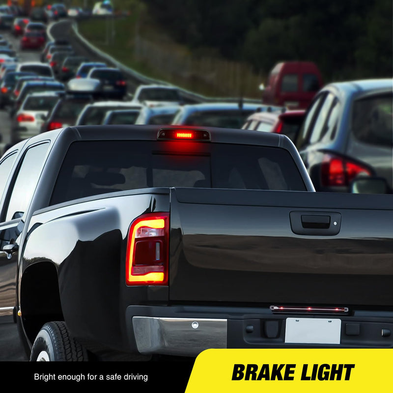 Nilight Third Brake Light High Mount 3rd Stop Reverse Cargo LED Lighting for Chevy Silverado GMC Sierra 1500 2500 3500HD 2014-2018 Pickup Truck Rear Cab Center Tail Lights Smoked Lens Chevy/GMC 2014-2018