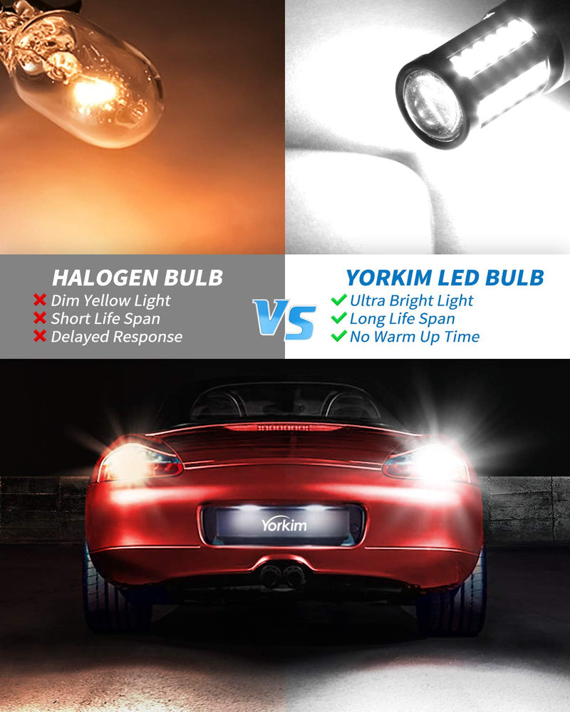 Yorkim 7440 Led Bulb Bright White Lights, T20 Led Bulb, 7443 7441 Led Bulbs, W21W Lights, 7444 Bulbs for reverse/backup/brake light - 5730 33 SMD pack of 2