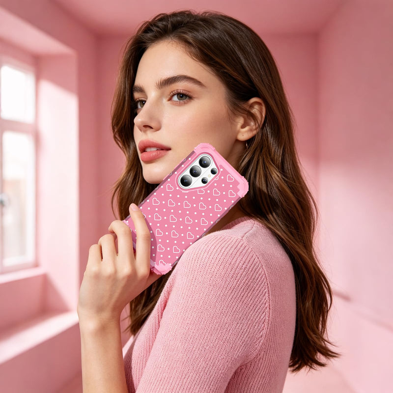 Hocase for Samsung Galaxy S26 Ultra Case, Hearts/Polka Dots For Samsung Galaxy S26 Ultra 2026