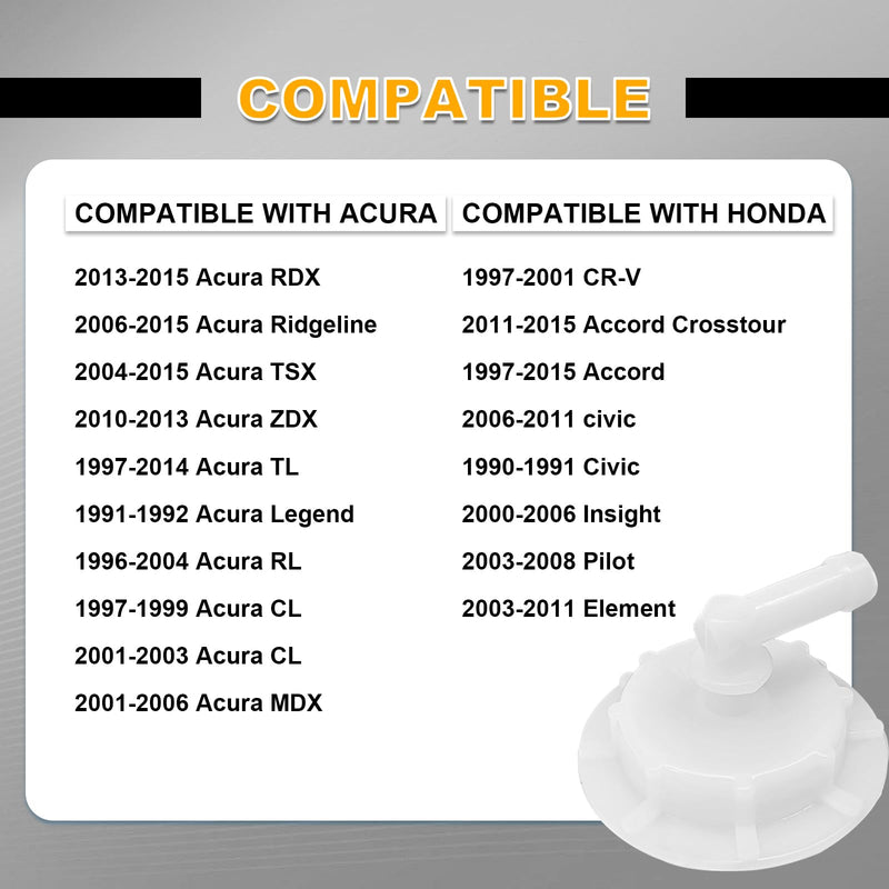 Coolant Reservoir Overflow Tank Cap Compatible with Honda Acura Accord Civic Pilot Insight Element Replace# 19106-RNA-A48