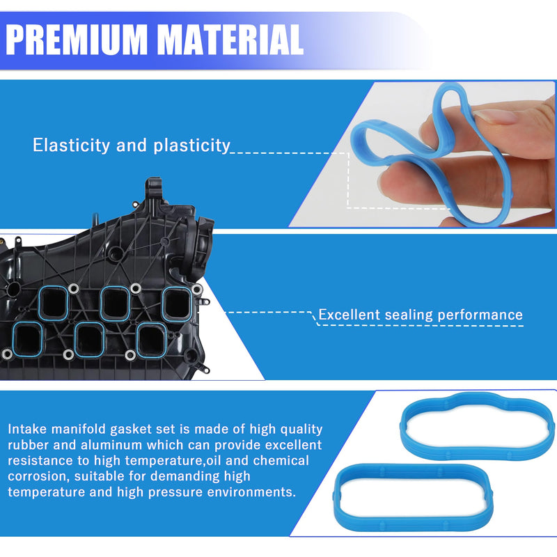 Sorello Engine Intake Manifold Gaskets Lower & Upper Gasket Plenum Set Compatible with Chrysler Dodge J-eep Ram 3.6L 2011-2019 - Replace MS97204 MS97205