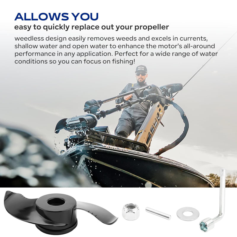 MKP-38 Weedless Wedge 2 Prop Compatible with Minn Kota 4-1/2" Diameter Motors, 1865023&1378160 Trolling Motor Prop Fit for Minn Kota Ulterra,Fortrex,Terrova,Riptide ST/SF112LB Thrust Motor Parts