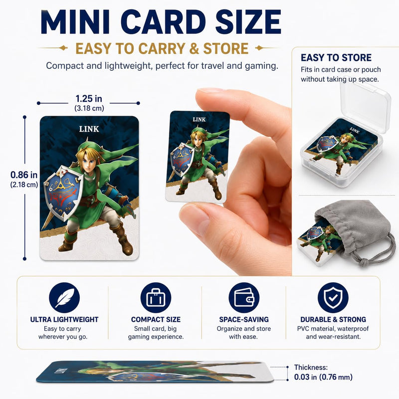 45 PCS NFC Mini Cards Set for Nintendo Switch - Unique Reusable Collectible Cards, Easy Scan Cards Compatible with TOTK, BOTW & SSHD Adventure Games, Gift for Players