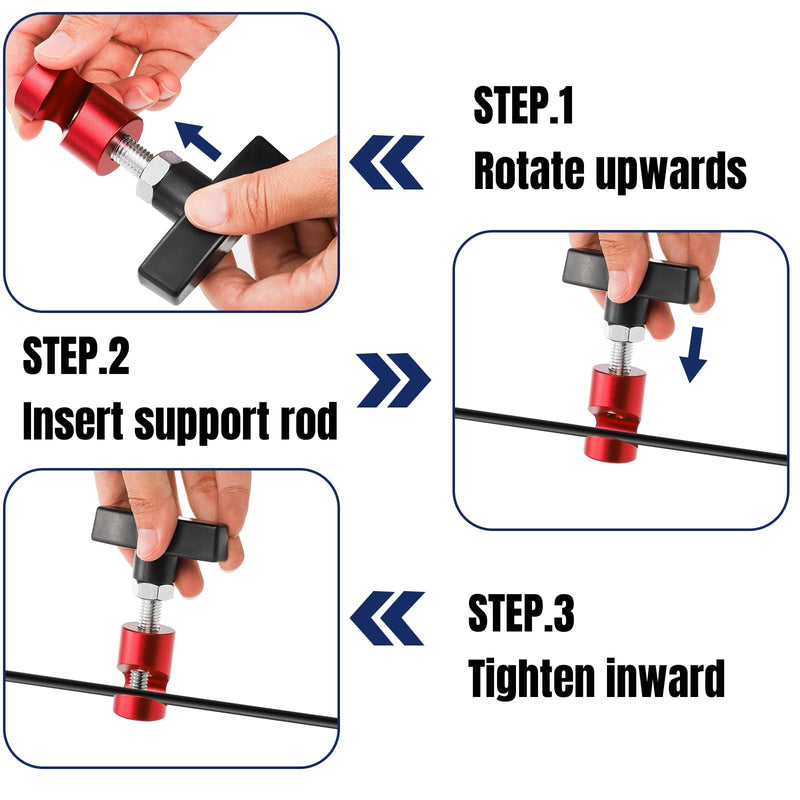 Hiceeden 6 Pcs Metal Car Hood Strut Clamp, 11 mm Anti-Slip Lift Support Clamp, Universal Hood Holder for Car, Automotive Tools Engine Hood Prop, Multi-Color(Yellow, Blue and Red)